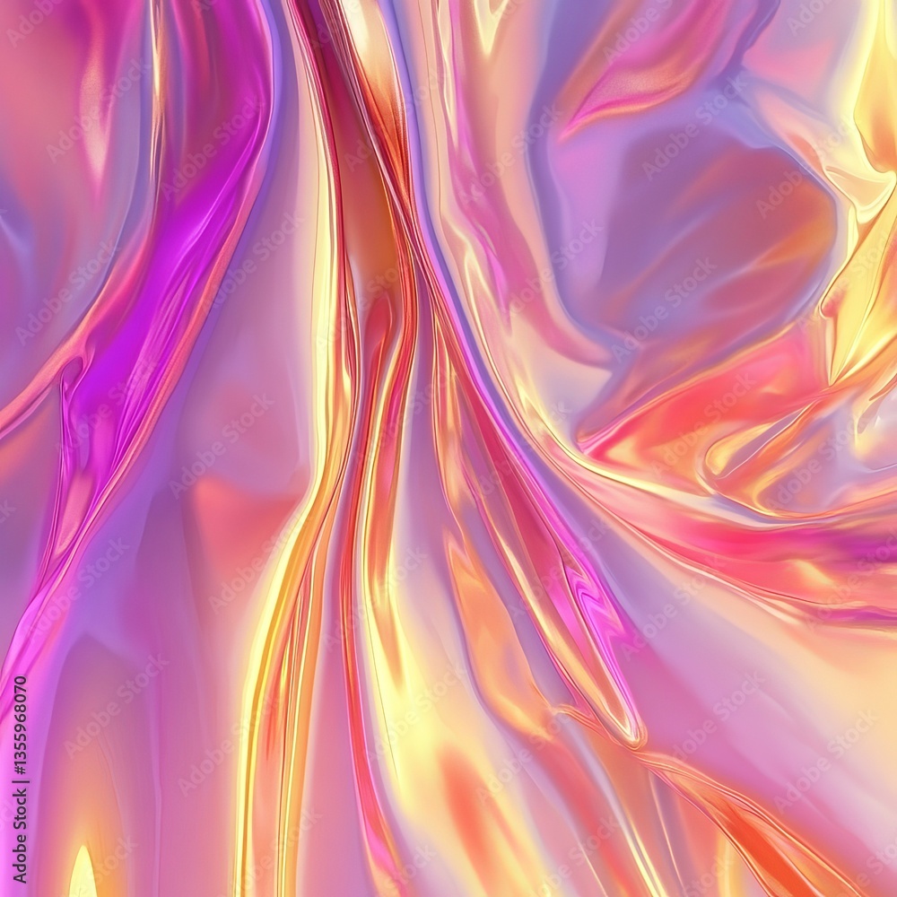 Naklejka premium fluid abstract art with metallic liquid textures in bold neon gradients, seamless flow, luxurious and futuristic composition