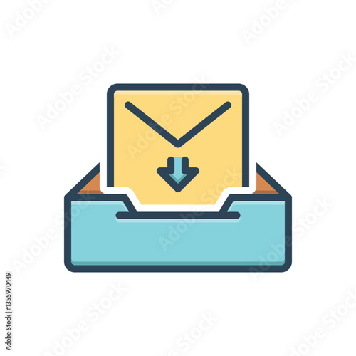 Color illustration icon for inbox