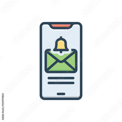 Color illustration icon for notification