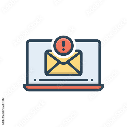 Color illustration icon for spam