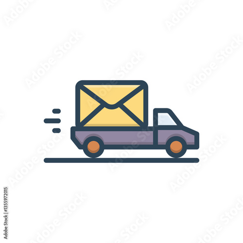 Color illustration icon for delivery