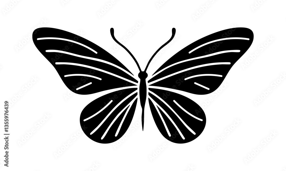 Fototapeta premium Butterfly Silhouette Vector