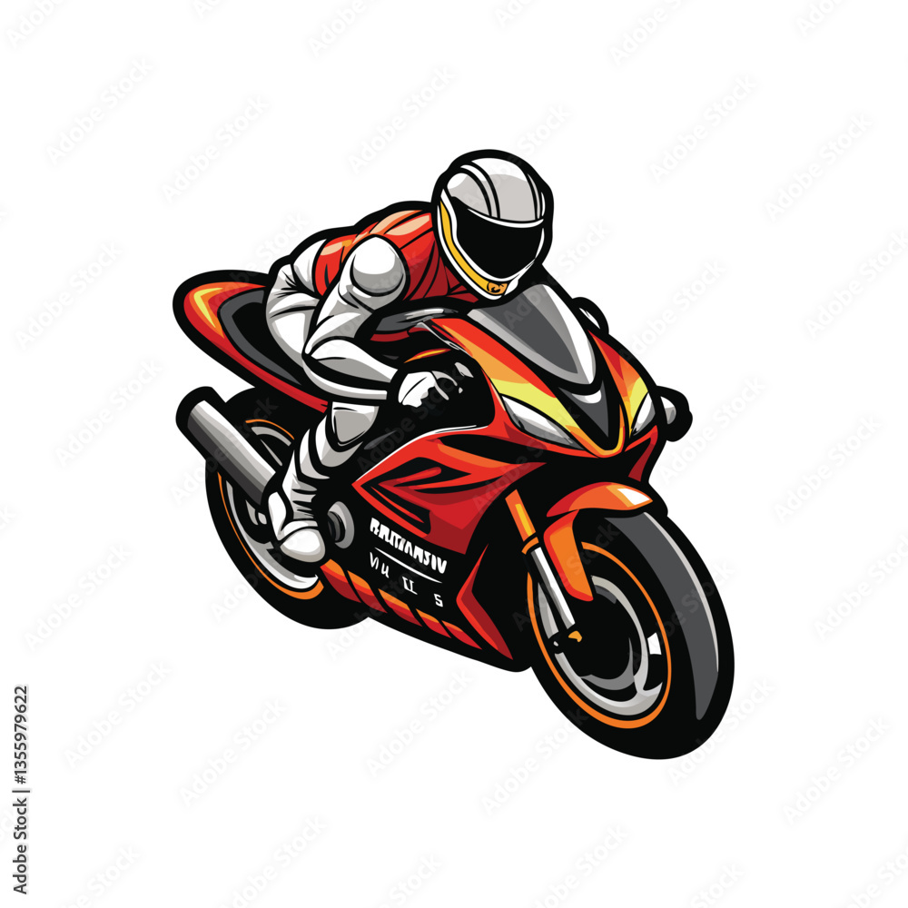 Create a vector illustration of a futuristic sleek sportbike, rider included, emphasizing speed and dynamism. High detail, clean lines. Create a vector illustration of a futuristic sleek sportbike, rider included, emphasizing speed and dynamism. High detail, clean lines.