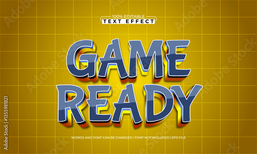 game ready editable text effect with a gaming and play text style