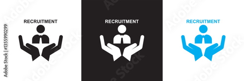 Recruitment icon . Vector illustration. isolated on white and black background. EPS 10