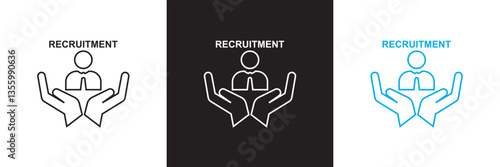 Recruitment icon . Vector illustration. isolated on white and black background. EPS 10