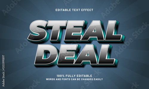 steal deal editable text effect with a sale and offer text style