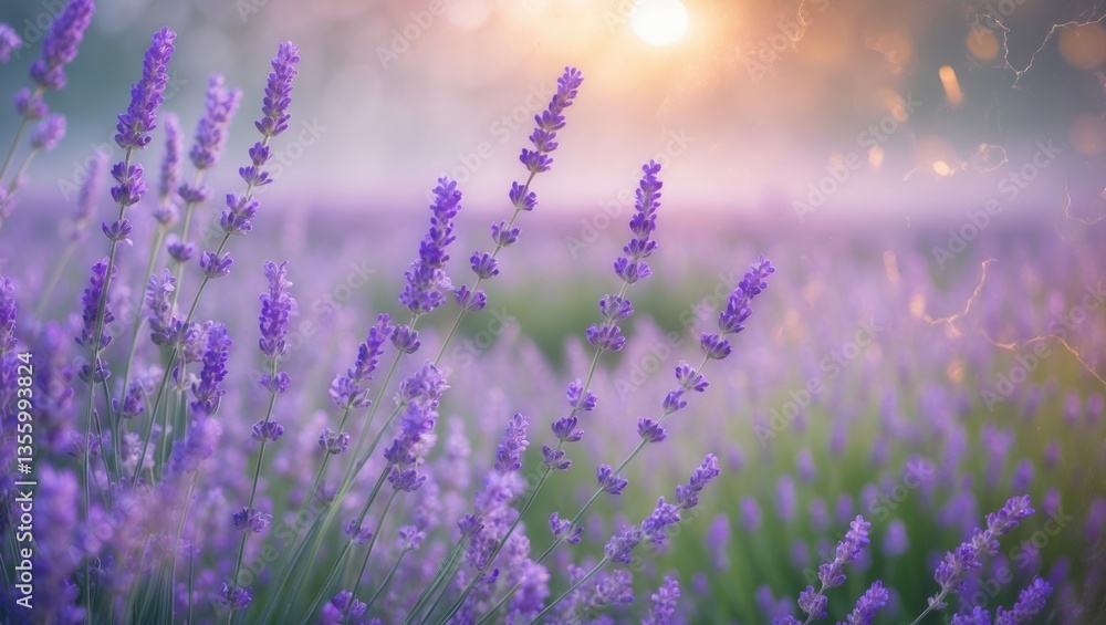 Naklejka premium Branches of blooming lavender. Suitable for background use.