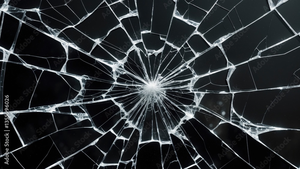Obraz premium cracked dark glass