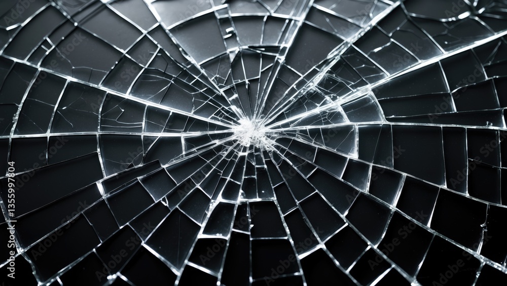 Obraz premium fractured black glass