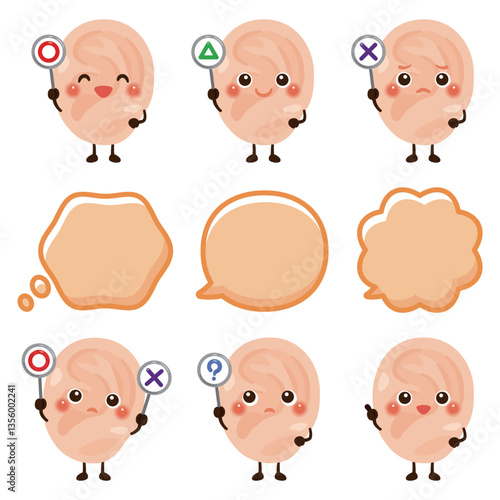 ○×△の札を持った耳のキャラクター
