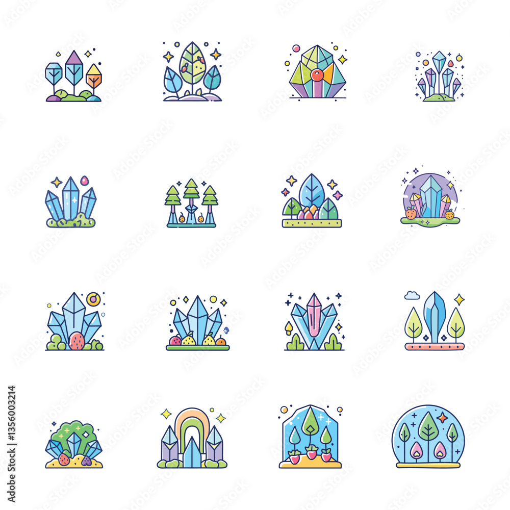 Fototapeta premium Colorful Crystal and Nature