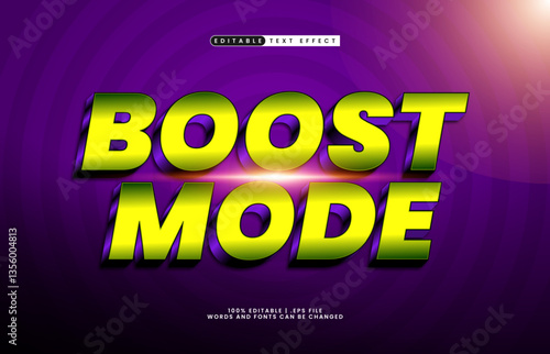 boost mode editable text effect with a fast and speed text effect
