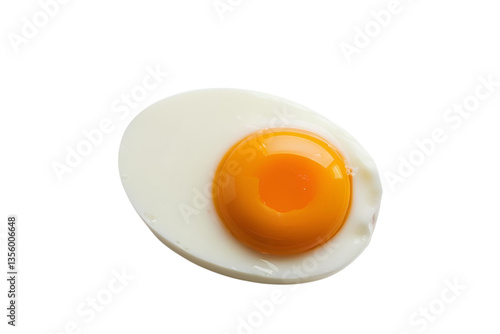 soft boiled egg, yolk, white background, isolated, no background