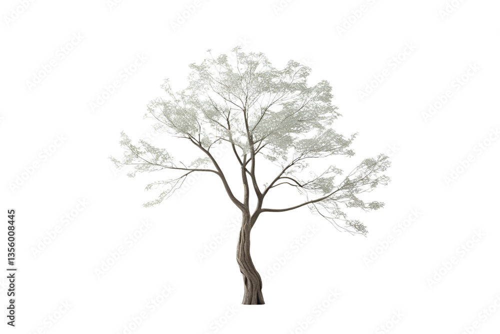 Obraz premium bare tree, white branches, white background, isolated, no background