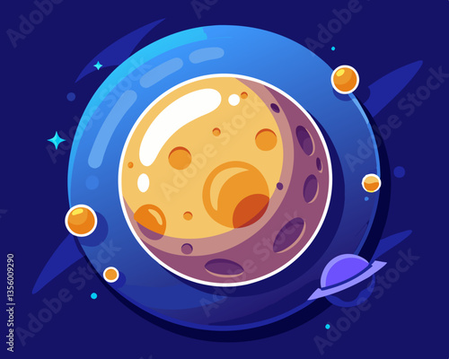 colorful illustration of moon