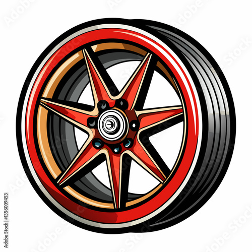 colorful illustration of racing rim