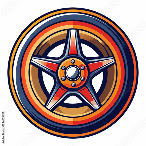 colorful illustration of racing rim