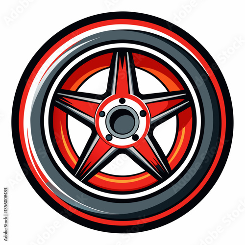 colorful illustration of racing rim