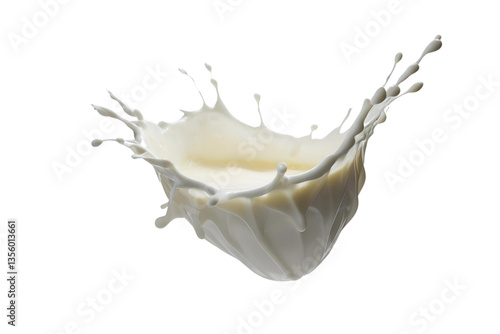 milk splash, crown shape, white background, isolated, no background