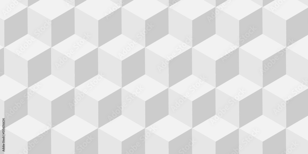 Minimal cubes geometric tile and mosaic wall grid retro digital hexagon technology wallpaper background. white and gray block cube structure backdrop square triangle texture vintage design. Minimal cubes geometric tile and mosaic wall grid retro digital hexagon technology wallpaper background. white and gray block cube structure backdrop square triangle texture vintage design.