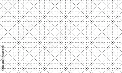 点線の方眼の線に対角線が4点重なったグリッド線