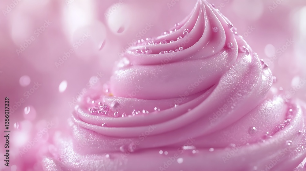 A Swirled Pink Frosting Cupcake Adorned With Delicate Tiny Sprinkles A Swirled Pink Frosting Cupcake Adorned With Delicate Tiny Sprinkles