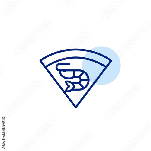 Seafood pizza. Allergies or diet preferences in restaurant menu. Pixel perfect, editable stroke vector icon