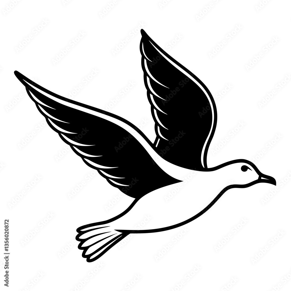 Obraz premium Flying Big Bird silhouette vector