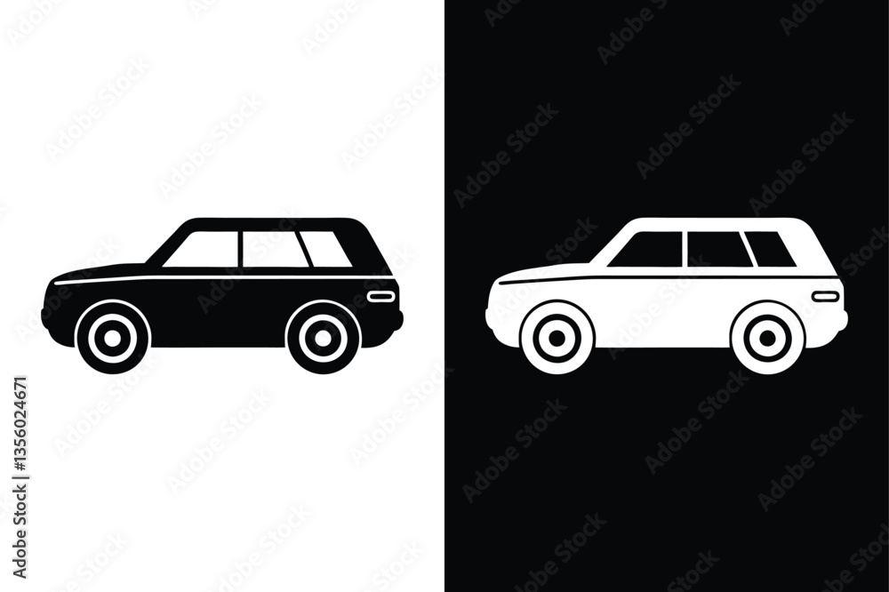 Fototapeta premium Car icon on White Background Vector Art Illustration on white background.