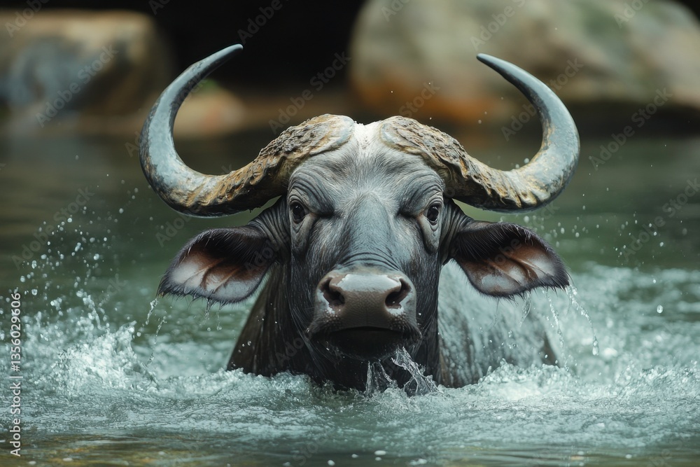Fototapeta premium buffalo in water