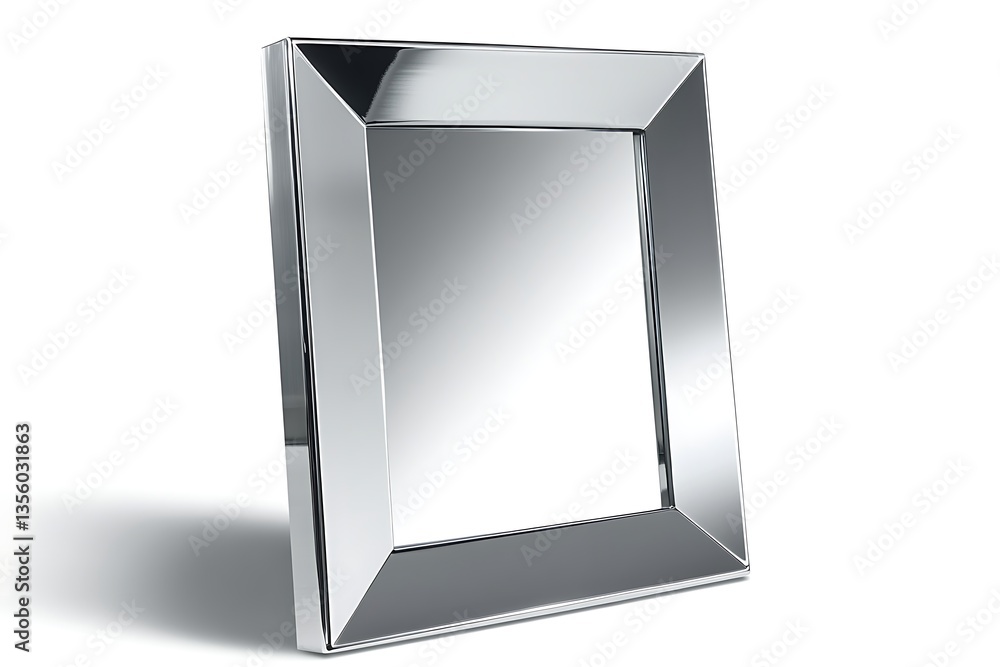 Modern chrome framed wall mirror Modern chrome framed wall mirror