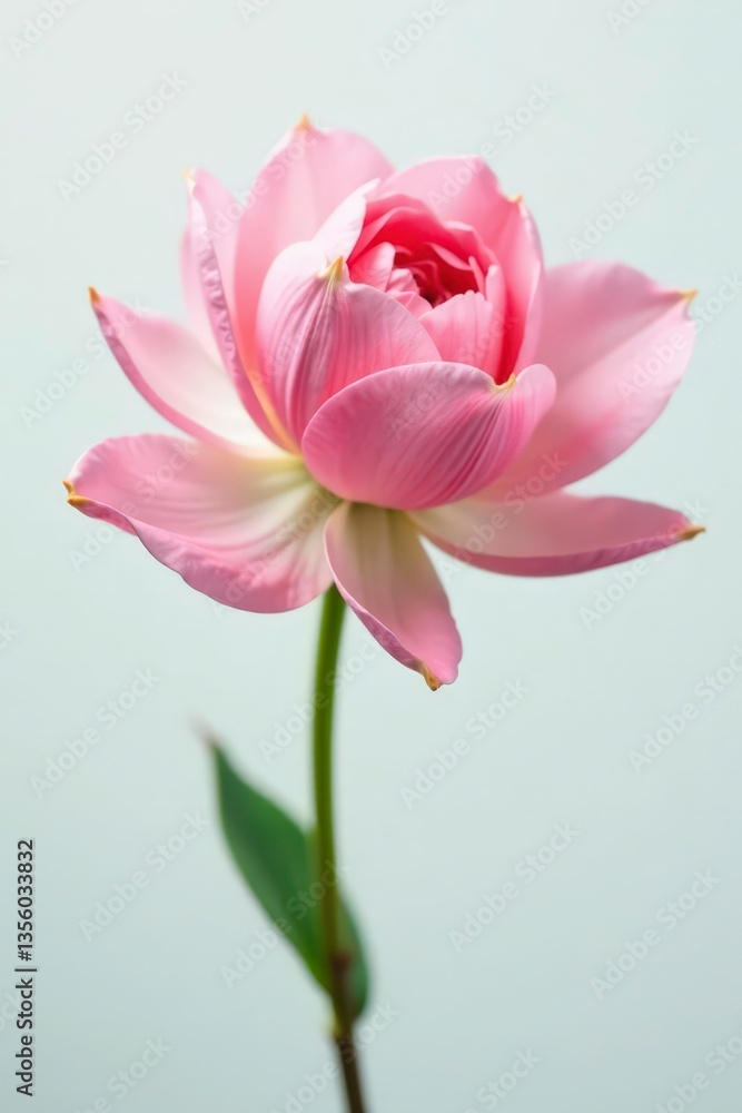Fototapeta premium Delicate flower petals unfolding on white background, photography, soft focus