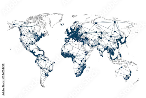 world map, bitcoin connections, white background, isolated, no background