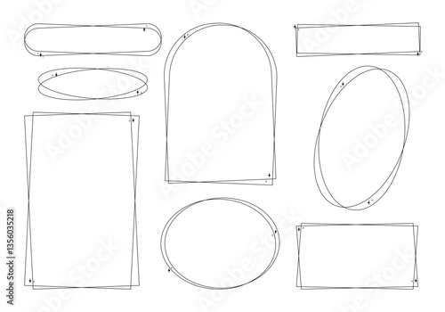 Elegant Hand Drawn Sparkle Frame. A collection of 8 unique hand drawn frames with artistic distortion and minimalist charm. Perfect for branding, social media, and layout accents