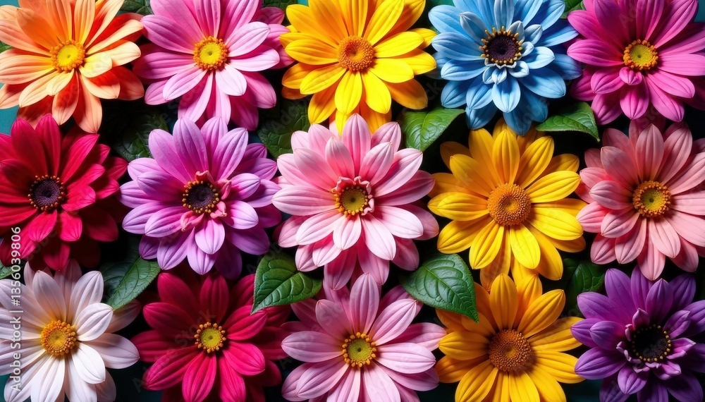 Bold blossoming flowers arranged in a square grid , seamless, design element, floral Bold blossoming flowers arranged in a square grid , seamless, design element, floral