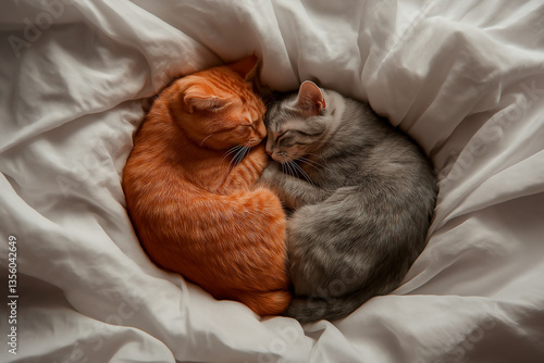 Wallpaper Mural cute cat sleeping, atmosphere of coziness, warmth, home environment, love and hugs Torontodigital.ca