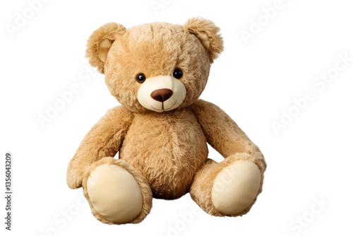 brown teddy bear, plush toy, white background, isolated, no background