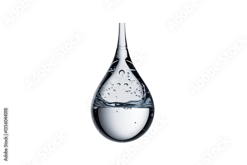 water drop, clear liquid, white background, isolated, no background