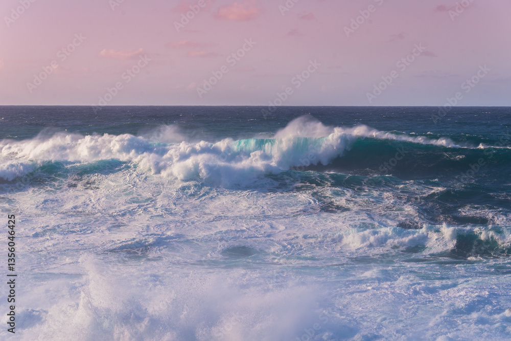 Big storm waves in Porto Moniz, on the Madeira Atlantic coastline