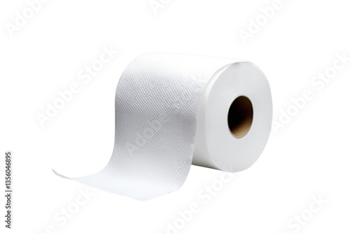 roll of toilet paper, partially unrolled, white, white background, isolated, no background