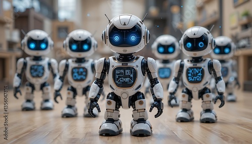 Wallpaper Mural Group of small AI-powered robots Torontodigital.ca