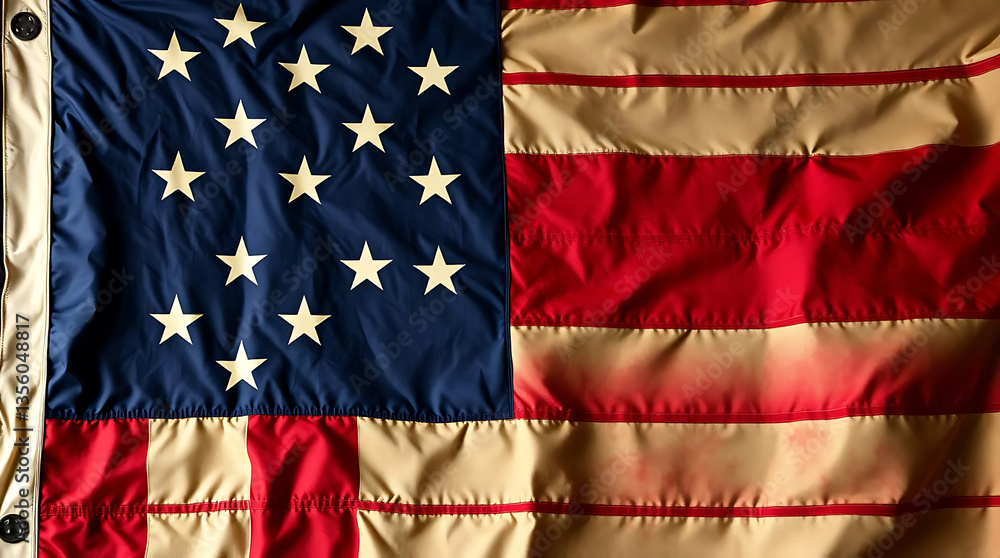 Fototapeta premium American flag background, exhibiting gentle soft light, diffused shadows, and subtle illumination. created by generative ai