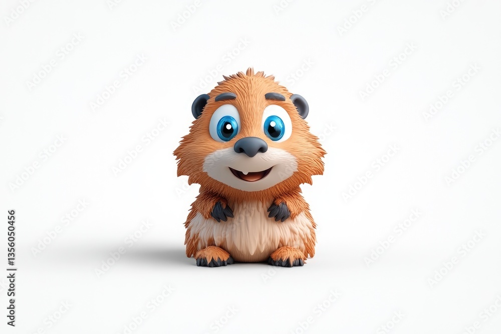 Obraz premium Cute cartoon groundhog