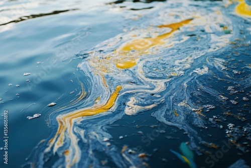 oil pollution  in the water