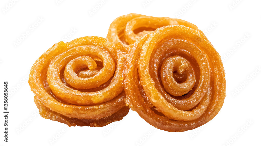 Fototapeta premium Jalebi Indian sweet isolated on white background