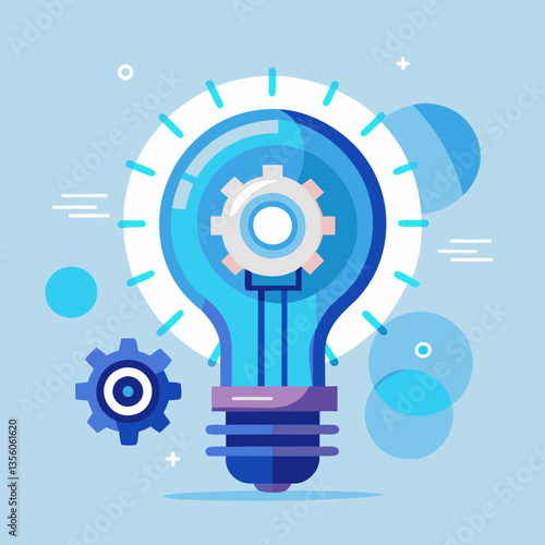 creative light bulb with gears