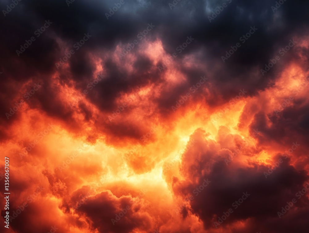 Stormy sky with red clouds Stormy sky with red clouds