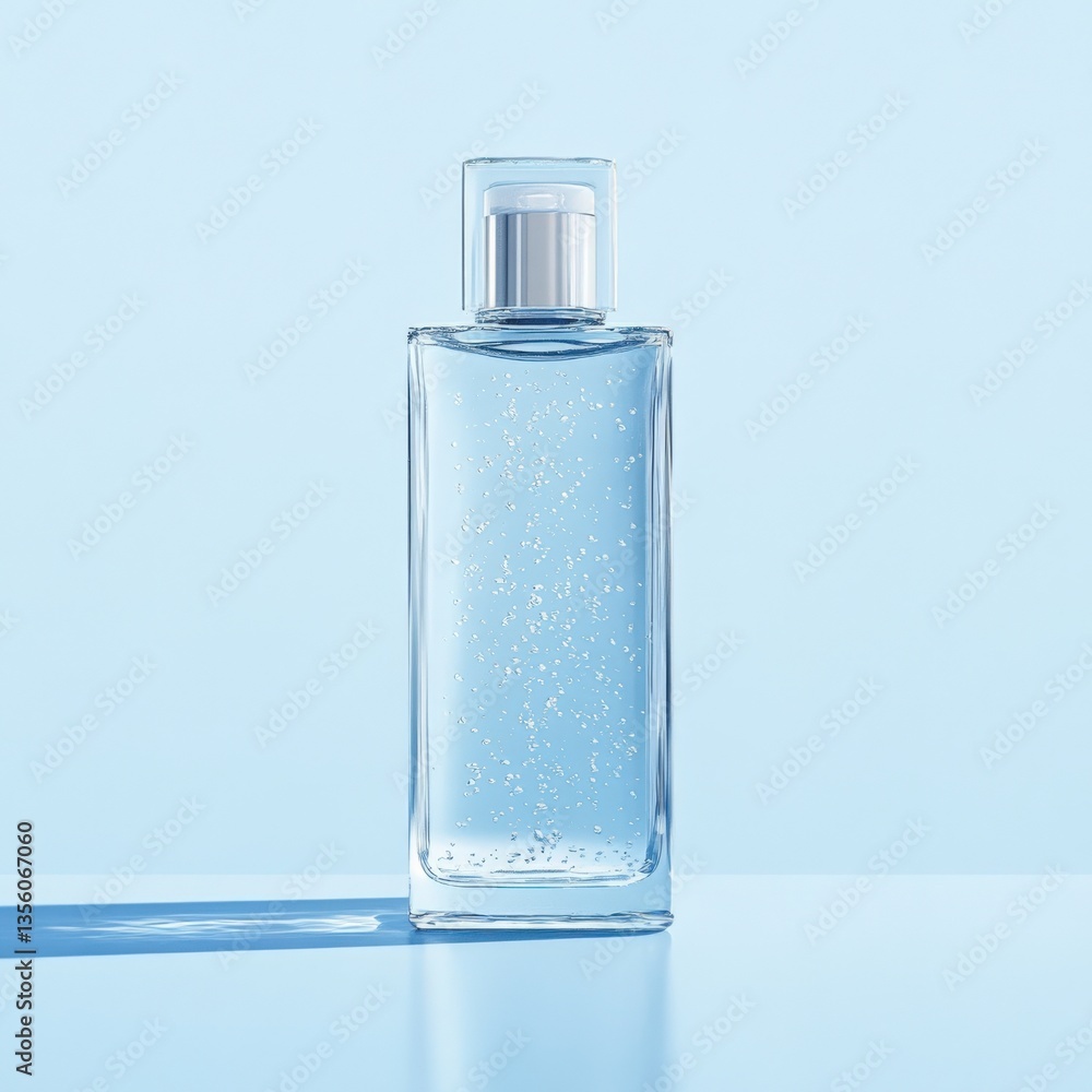 Clear glass bottle with liquid Clear glass bottle with liquid