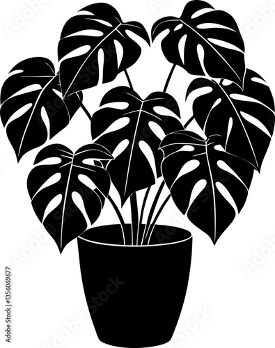 Wallpaper Mural Home Potted Plants Silhouette Torontodigital.ca
